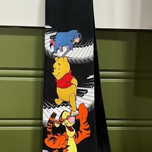 Disney Black Necktie with Winnie the Pooh and Friends